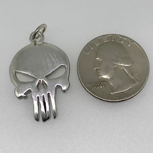 NWT heavy SS .925 skull pendant handmade - Picture 5 of 6